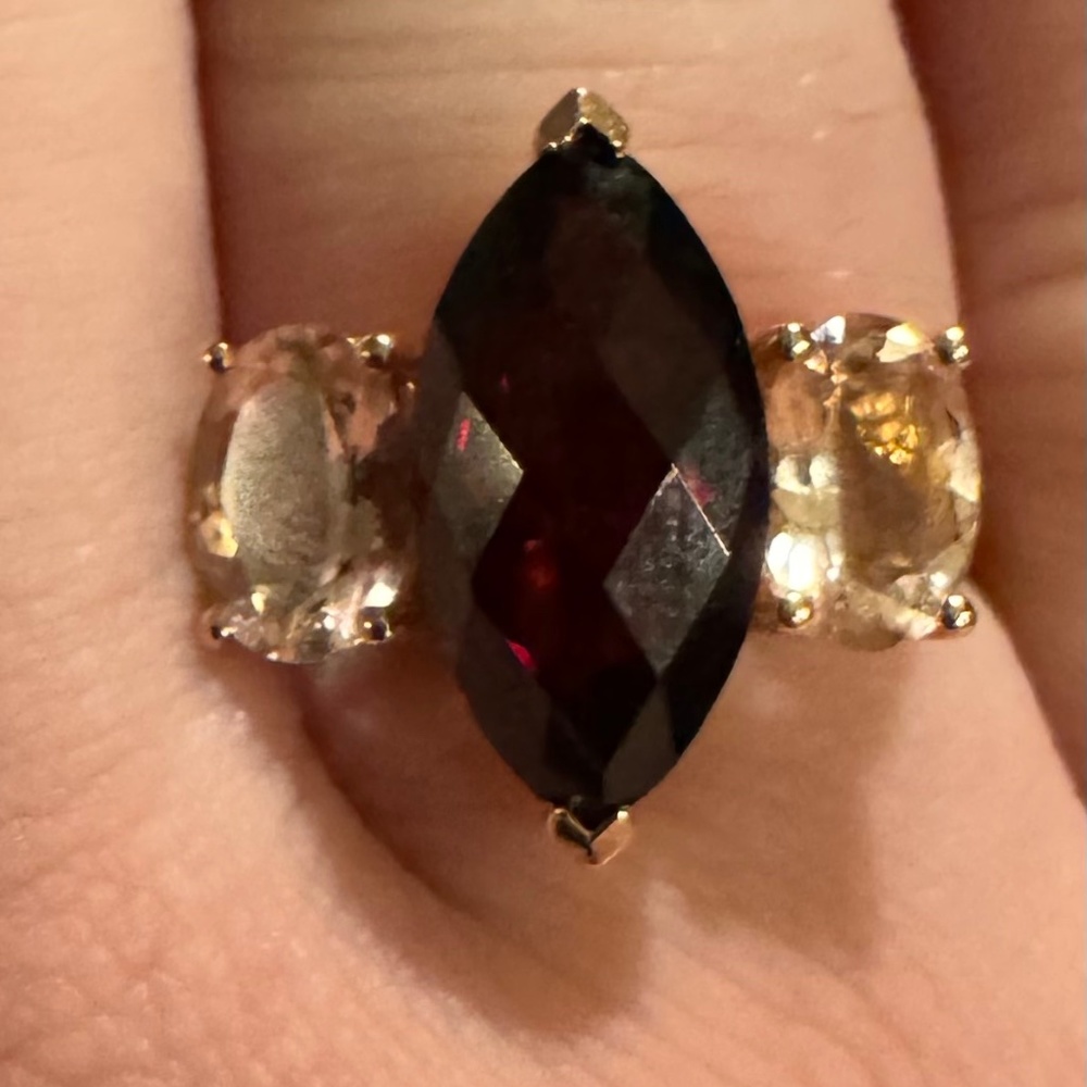 Le Vian 14k Strawberry Gold, Pomegranate Garnet, Peach Morganites, and Nude Diam